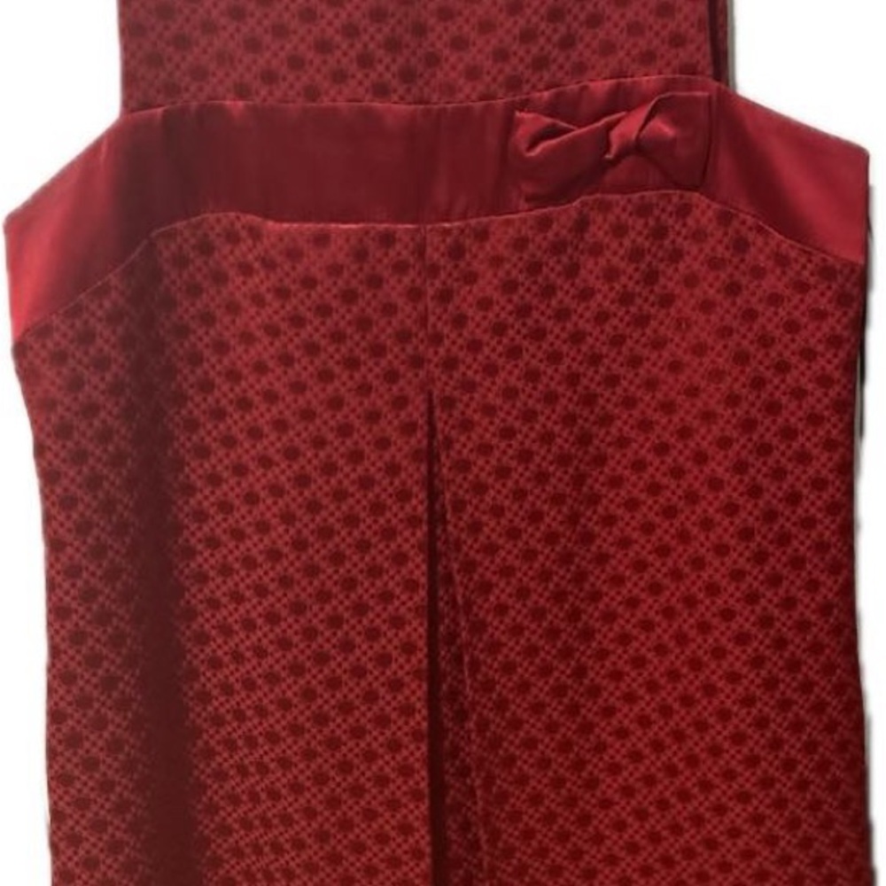Bebe Red Strapless Dress with Bow Accent